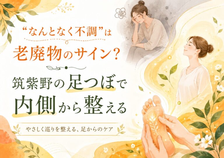 “なんとなく不調”は老廃物のサイン？筑紫野の足つぼで内側から整える