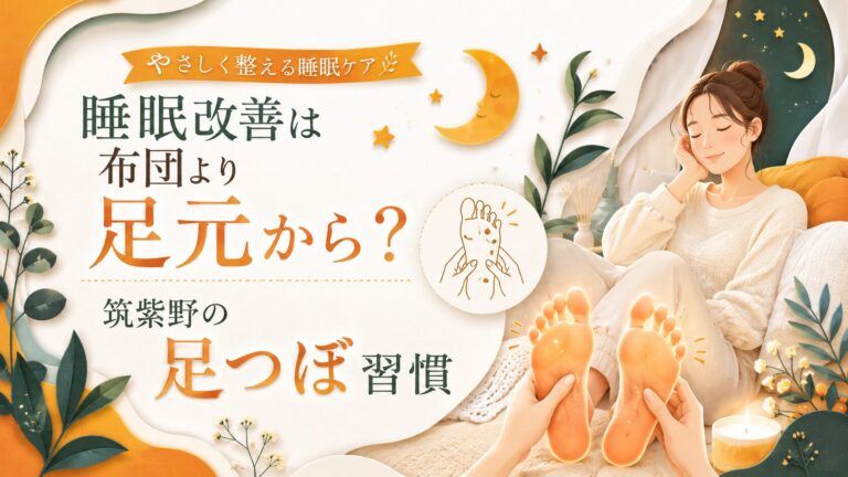 睡眠改善は布団より足元から？筑紫野の足つぼ習慣