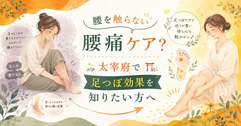 腰を触らない腰痛ケア?太宰府で足つぼ効果を知りたい方へ