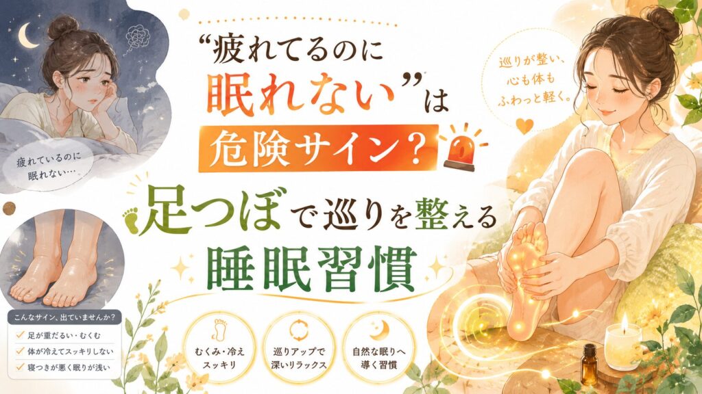 筑紫野で寝つきが悪い方へ、足つぼで巡りを整えて睡眠習慣を見直すイメージ