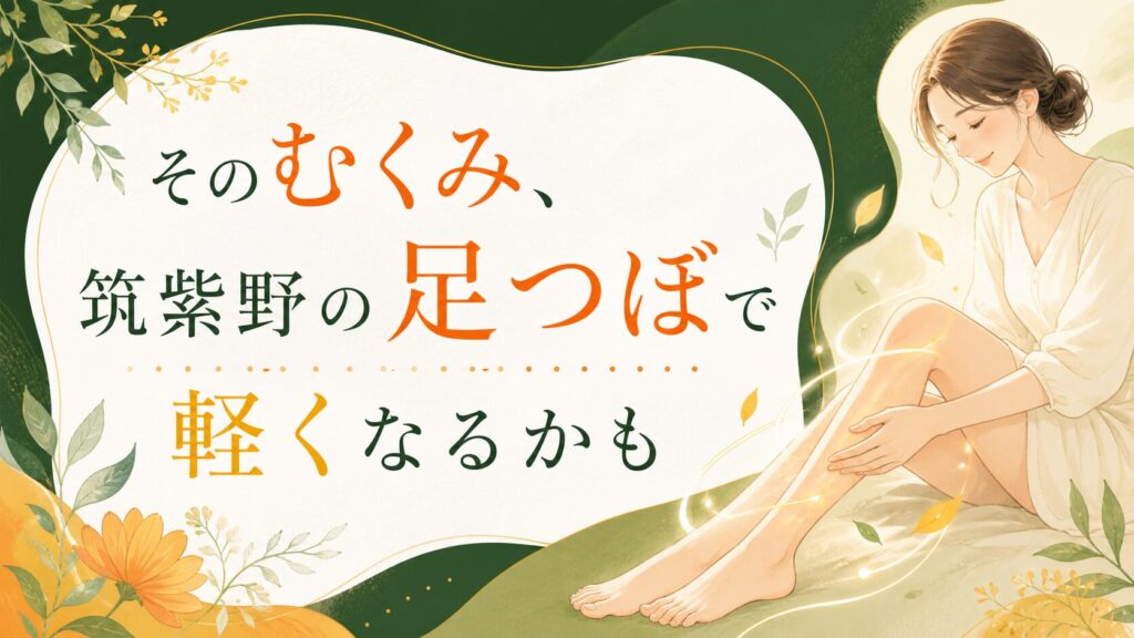 筑紫野でむくみに悩む女性に向けた足つぼマッサージのイメージ画像