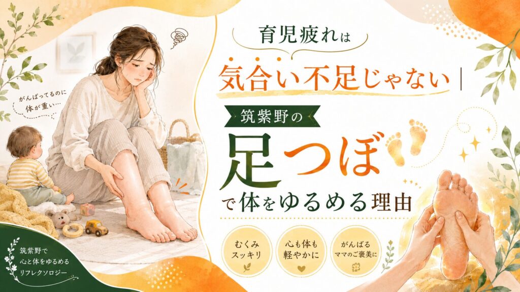筑紫野の足つぼで育児疲れや足のむくみをケアするイメージ画像