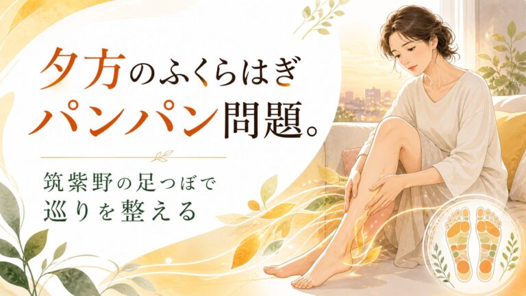 夕方のふくらはぎパンパン問題。筑紫野の足つぼで巡りを整える