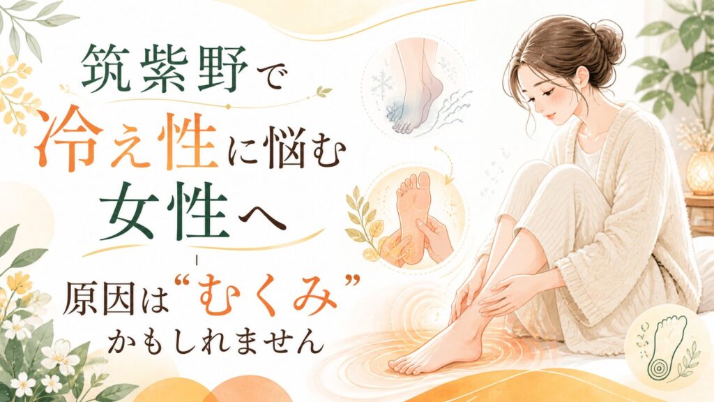 筑紫野で冷え性に悩む女性へ、原因はむくみかもしれないことを伝える足つぼケアのアイキャッチ画像