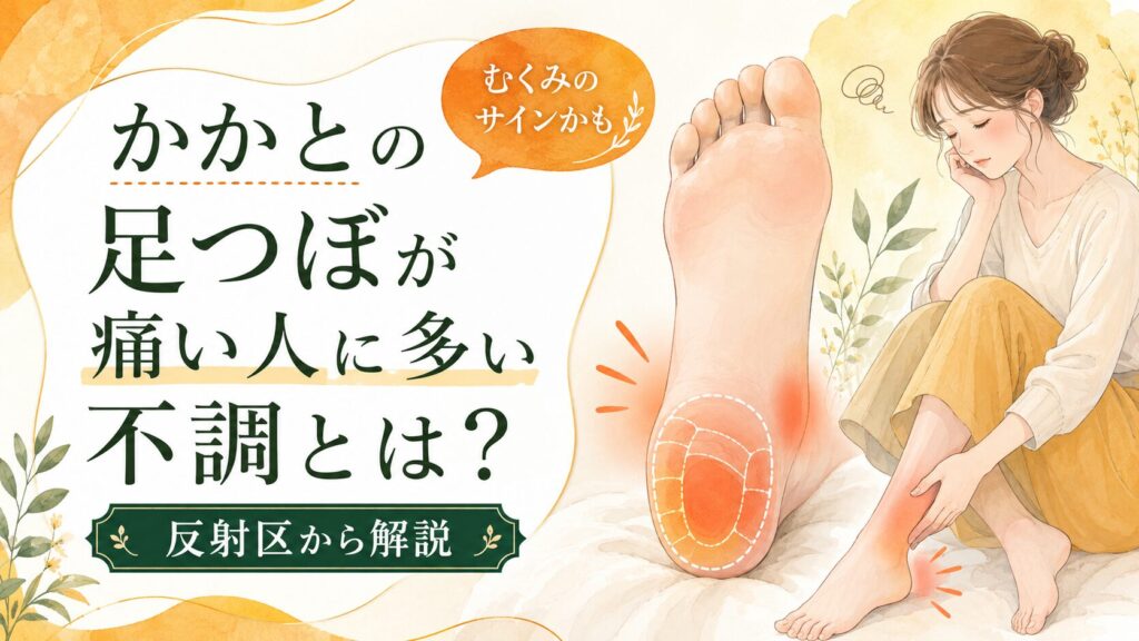 かかとの足つぼ反射区が痛い人に多い不調やむくみのサインを解説するアイキャッチ画像