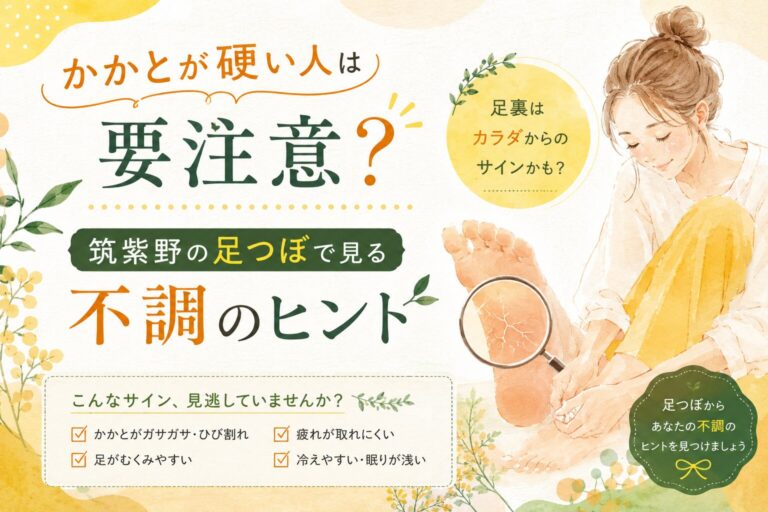 かかとが硬い人は要注意？筑紫野の足つぼで見る不調のヒント