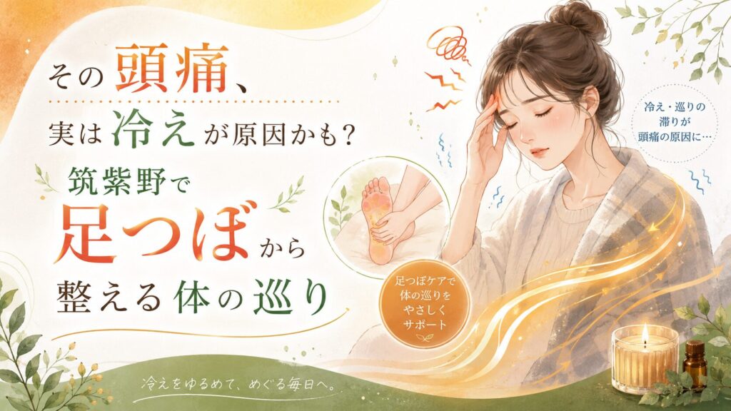 その頭痛、実は冷えが原因かも？筑紫野で足つぼから体の巡りを整えるイメージ画像