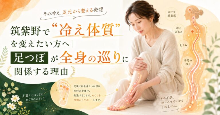 筑紫野で“冷え体質”を変えたい方へ|足つぼが全身の巡りに関係する理由