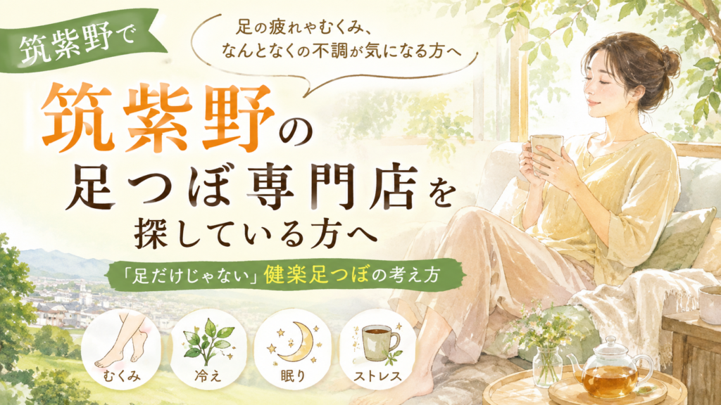 筑紫野で足つぼ専門店を探している方へ、「足だけじゃない」健楽足つぼの考え方を紹介するアイキャッチ画像