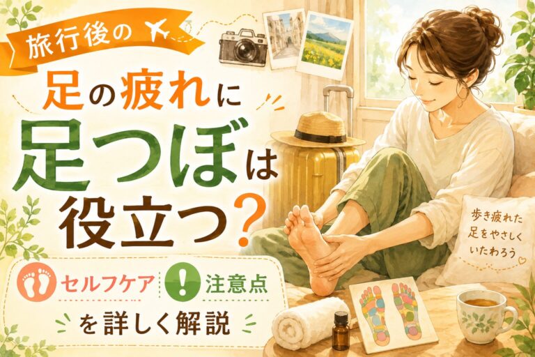 旅行後の足の疲れに足つぼは役立つ?セルフケアと注意点を詳しく解説