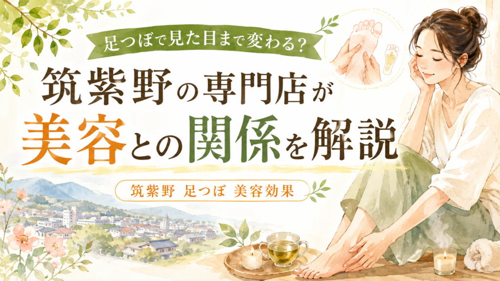 筑紫野の足つぼと美容効果の関係を解説する記事のアイキャッチ画像