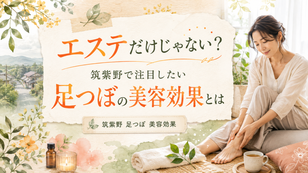 筑紫野で注目したい足つぼの美容効果を紹介する女性向けアイキャッチ画像