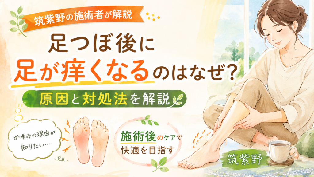 筑紫野で足つぼ施術後に足が痒くなる原因と対処法を解説するアイキャッチ画像
