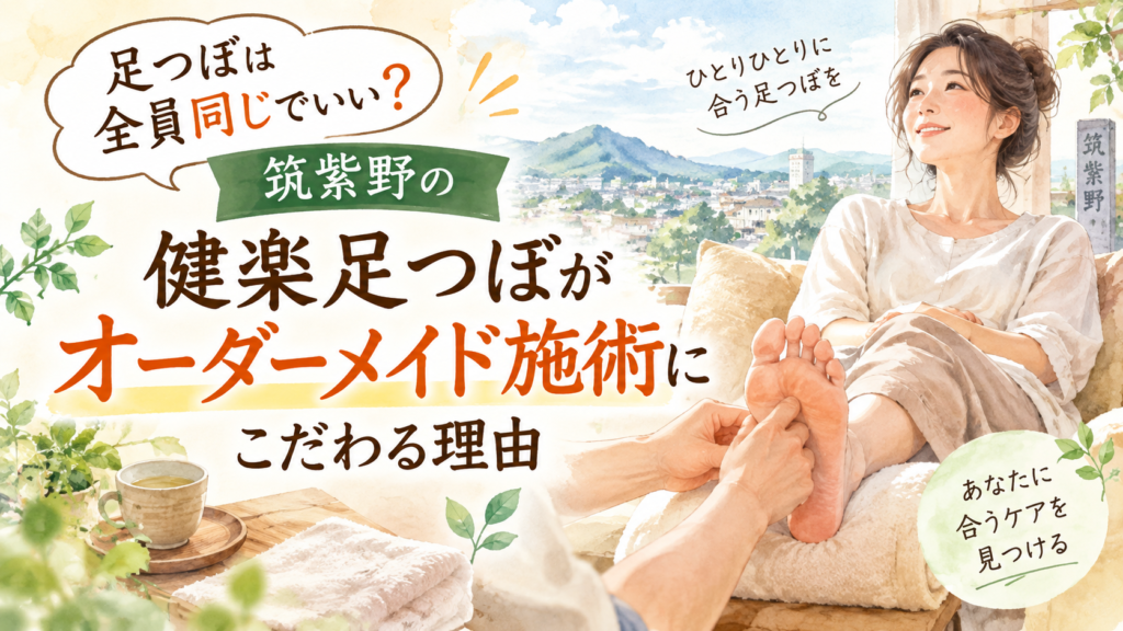 筑紫野の健楽足つぼが一人ひとりに合わせたオーダーメイド施術にこだわる理由