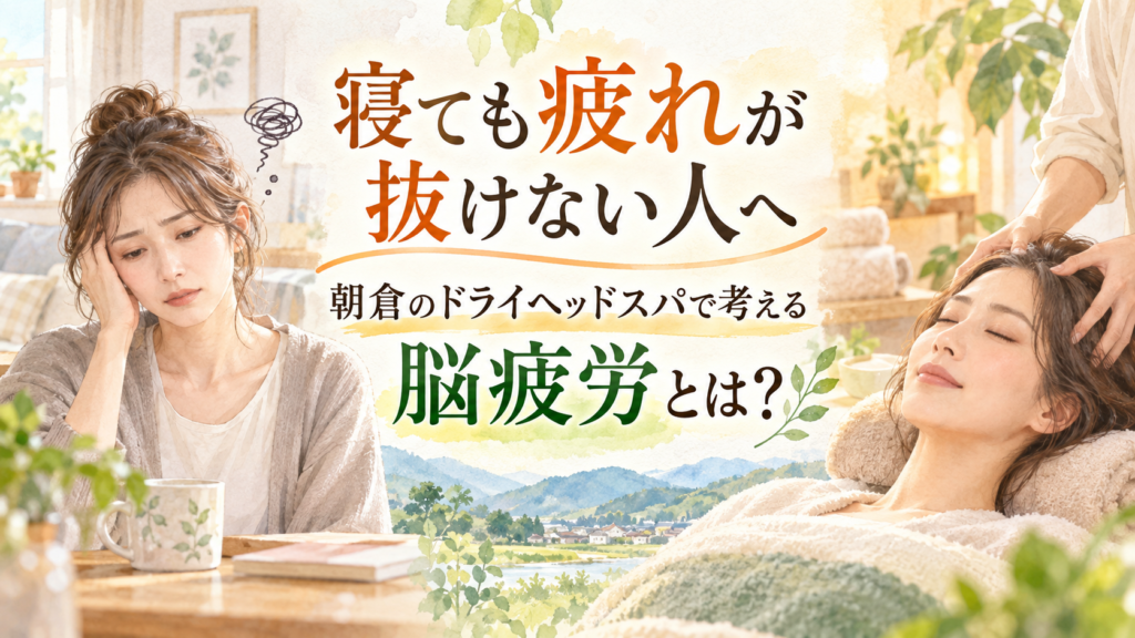 朝倉のドライヘッドスパで脳疲労を考える|寝ても疲れが抜けない女性のイメージ