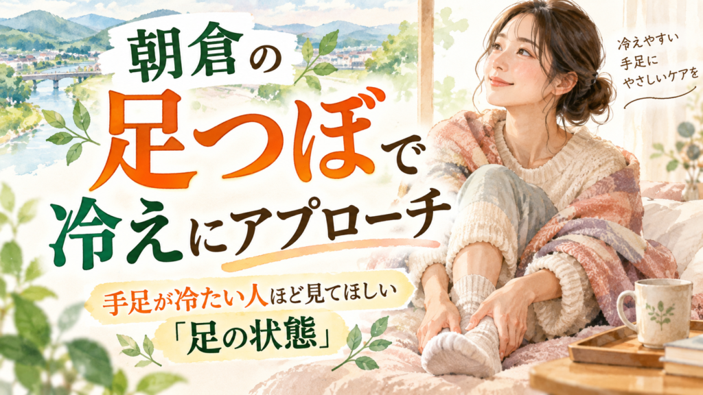 朝倉の足つぼで手足の冷えと足の状態を考える女性向け記事のアイキャッチ画像
